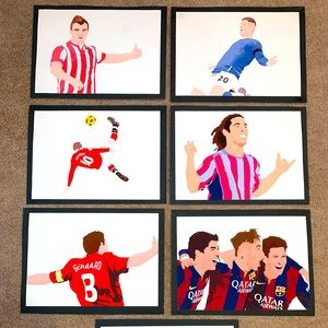 Decorative Watercolor Football Soccer Artwork Print